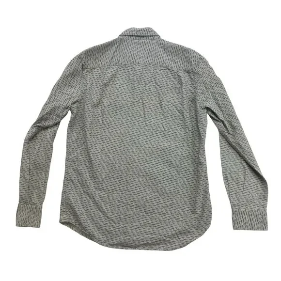 American Eagle Shirt Mens Small S Gray Shark Super Soft Button Down Long Sleeve - Picture 2 of 13